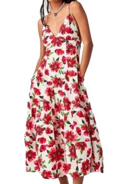 FREE PEOPLE Finer Things Printed Midi Dress / Ivory Combo Women’s Small